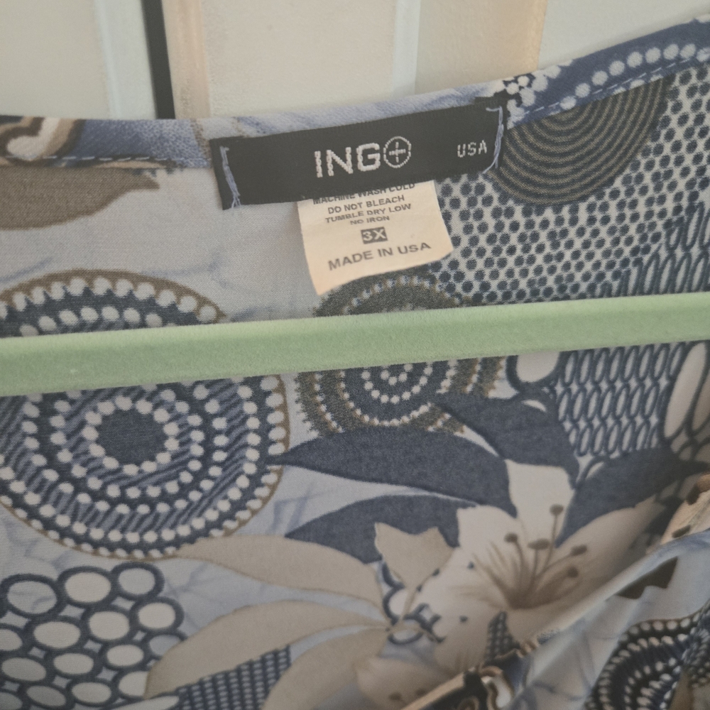 Ing Blue and Cream Patterned Tank Top
